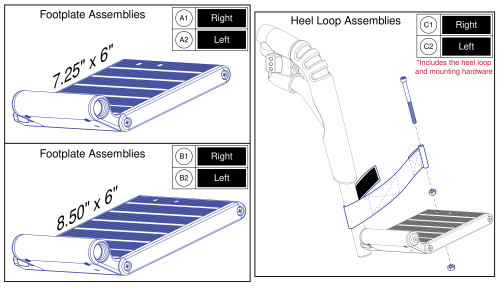 Standard Foot Plates - Style #8 Swing-away parts diagram