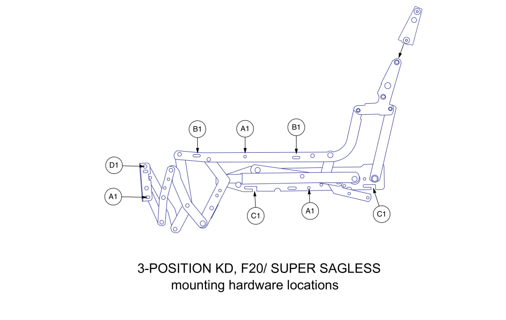 Three Position Scissor Mounting Hardware parts diagram