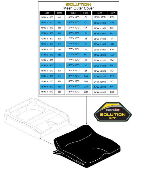 Outer Cover, Mesh - Stealth Solution parts diagram