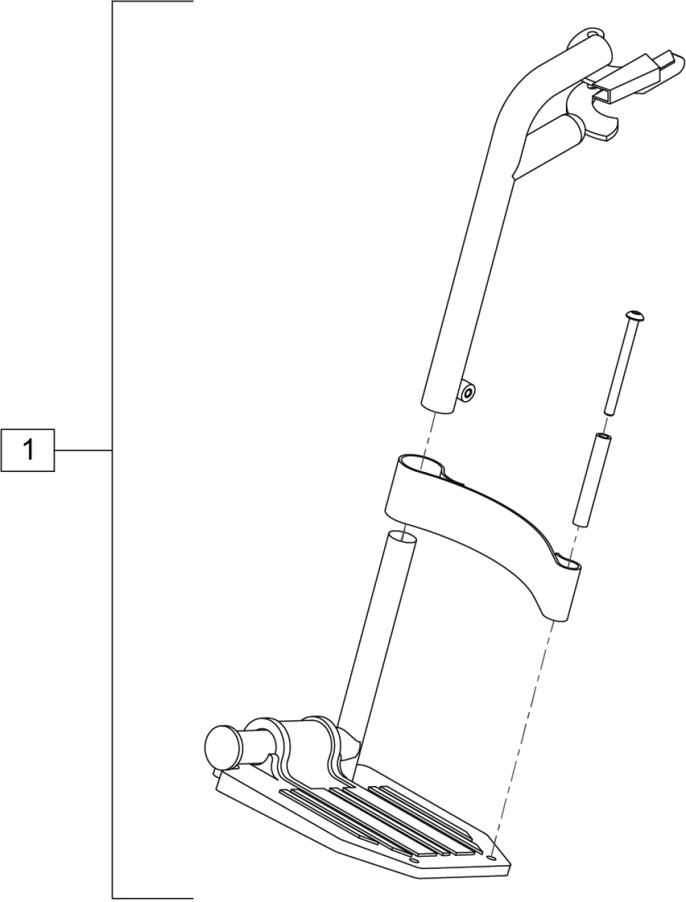 Composite Swing-away Footrests W/ Heel Loop parts diagram