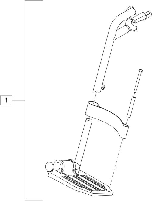 Composite Swing-away Footrests  W/ Heel Loop parts diagram