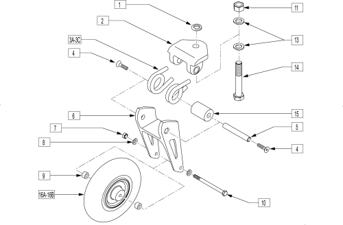 Suspension Caster & Fork parts diagram