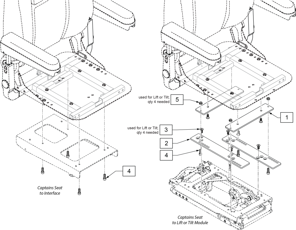 Captains Seat Interface parts diagram