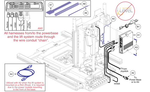 Ne+ Lift & Recline, Reac Lift / Non I-level parts diagram