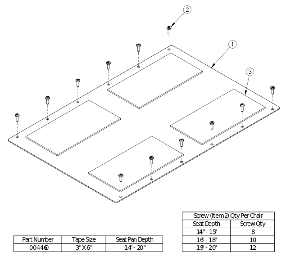Ethos Aluminum Seat Pan parts diagram