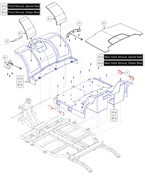 4whl Main Shroud Assembly parts diagram