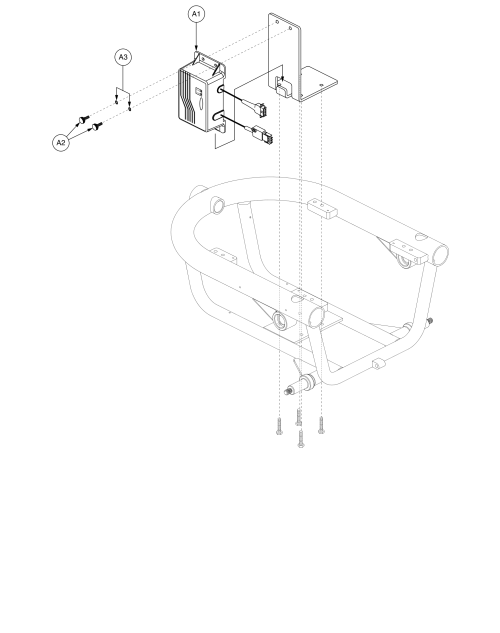 Onboard Charger Assembly, Actuator Mounted, Jazzy 610 / 1103 Ultra parts diagram