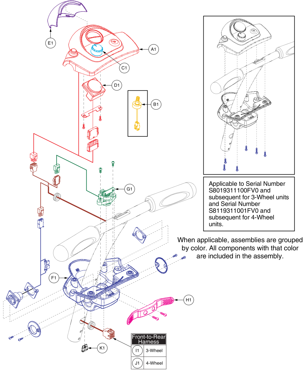 Console W/ Xlr Port Assy, With Xlr Console (model Numbers Ending 1007-1014) parts diagram