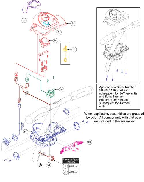 Console W/ Xlr Port Assy, With Xlr Console (model Numbers Ending 1007-1014) parts diagram