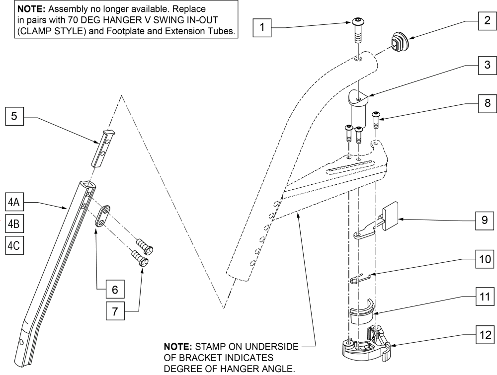 70 Deg V S/a Hanger (disc 4-21-15) parts diagram