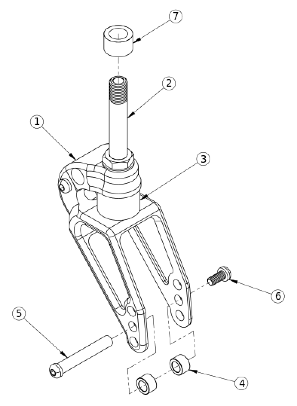 Catalyst Frog Legs Suspension Fork (ultra-sport Fork) parts diagram
