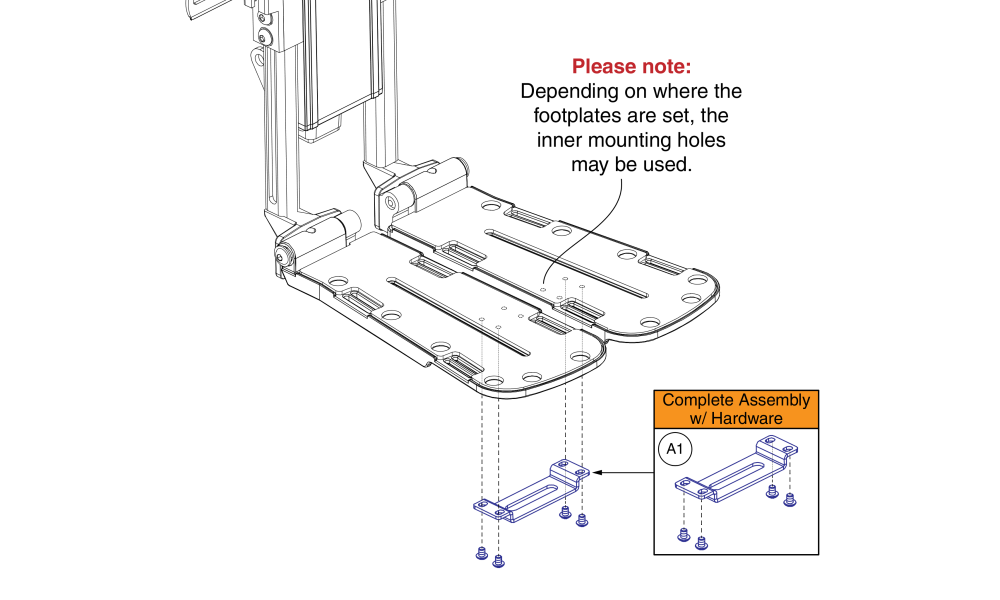 Afp / Center Mount Footplate Connection Bracket parts diagram