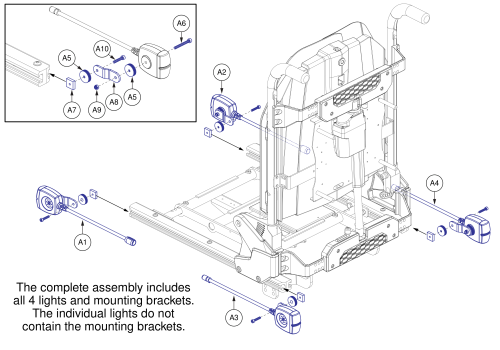Standard Config. Light Assy - Tb Flex Seating parts diagram