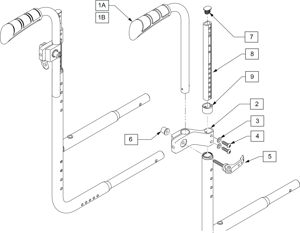 Telescoping Push Handles parts diagram