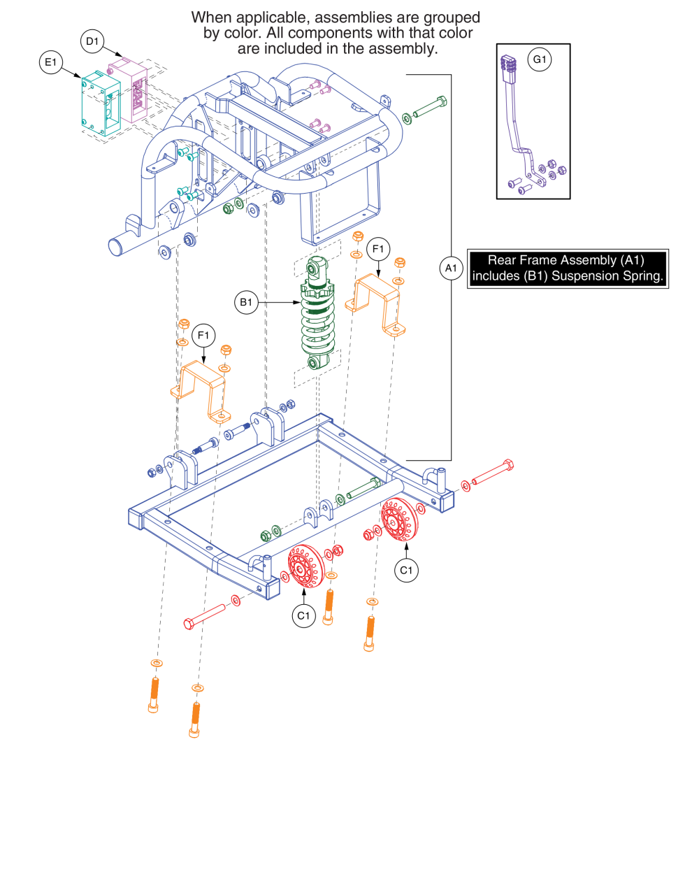 Rear Frame Assembly, Revo 2.0 parts diagram