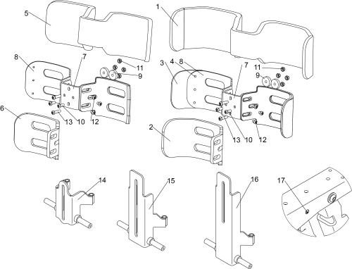 Cmpe Calf Pads And Bracket Options parts diagram