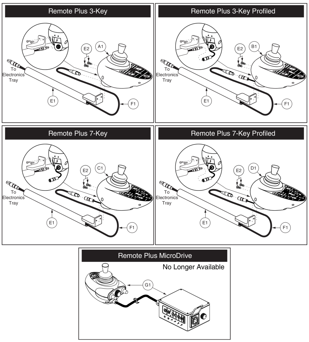 Remote Plus Joystick Assemblies parts diagram