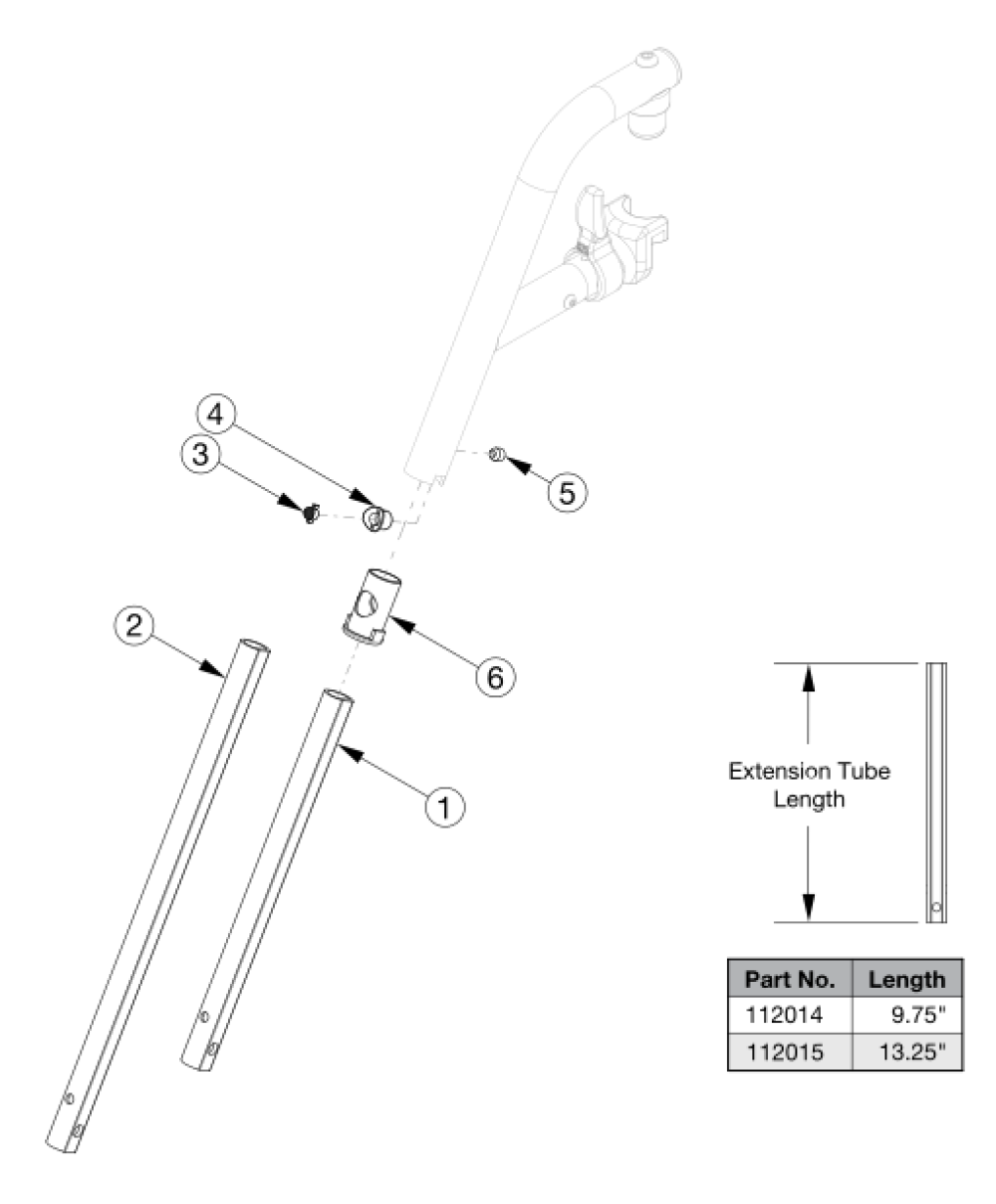 Catalyst E Hanger Extension Tubes parts diagram
