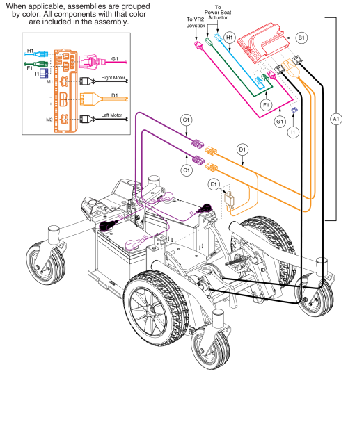 Electrical Assembly, Vr2, Jazzy Select 6 2.0 parts diagram