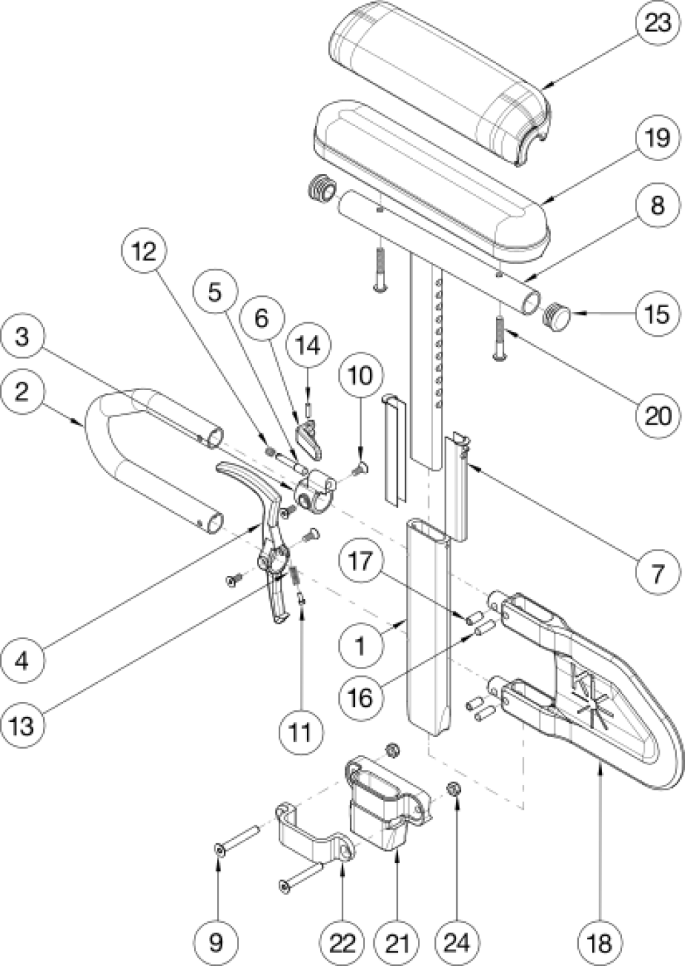Rogue / Rogue Xp Height Adjustable Low T-arm parts diagram