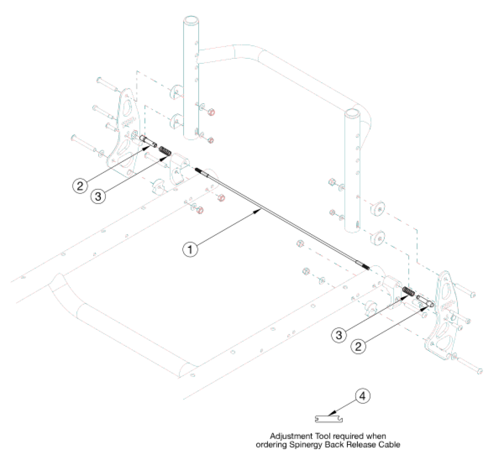 (discontinued 1) Rogue Backrest Mount And Hardware - Growth parts diagram