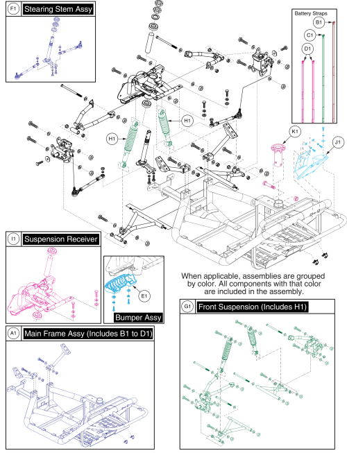 Main Frame Assy, Pursuit Sport - Mv714 parts diagram