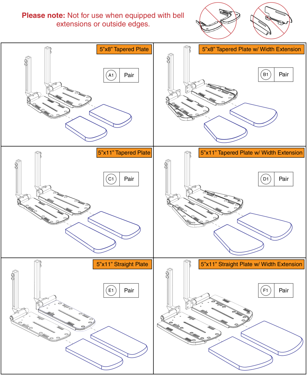 Stealth Footplate Covers, Gen 2. Afp & Center Mount parts diagram