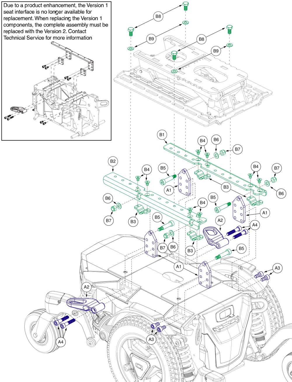 Q6 Edge Stretto Tilt (tb3.5) Interface, Tb3 parts diagram