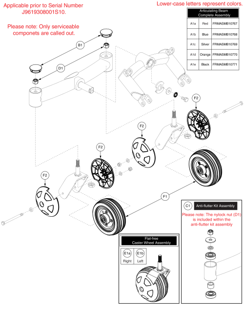 Articulating Beam, Q6000z parts diagram