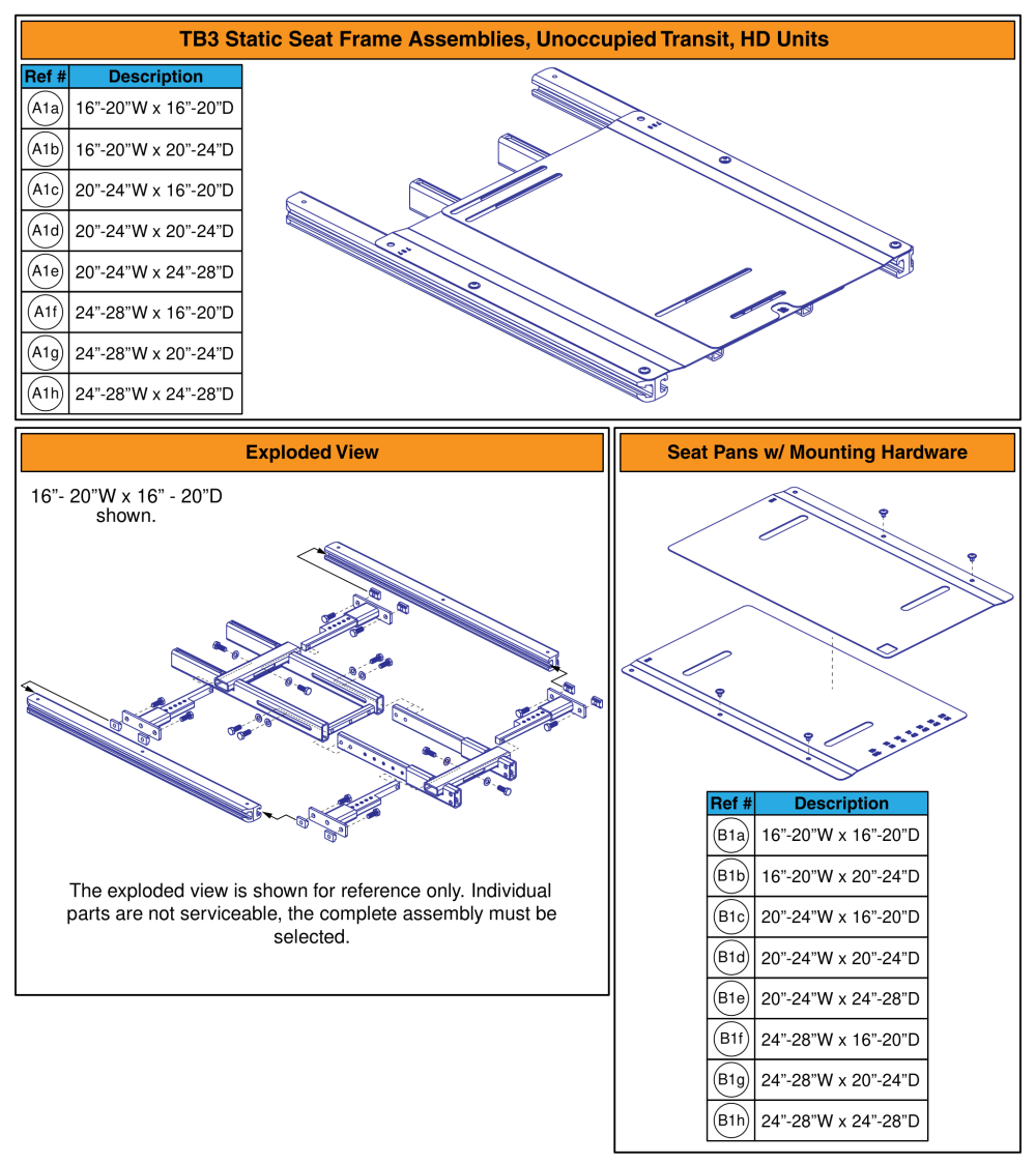 Tb3 Seat Frame, Q-captain's, Hd Bases parts diagram