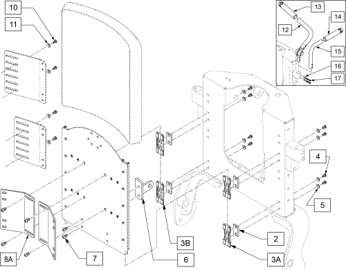 Recline With Power Sheer Backrest After S/n Prefix Qm710b, Qm715b, Qm720b parts diagram