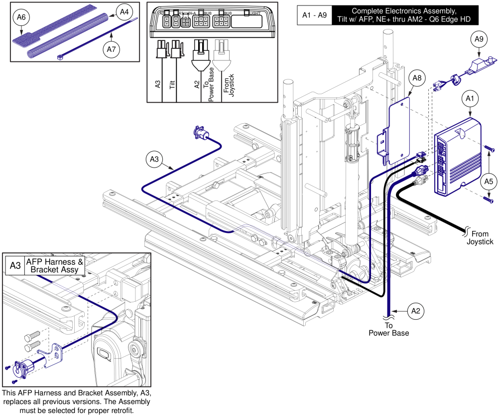 Tilt W/ Afp Thru Am2 W/ Harnesses And Hardware, Tb3 Seating On Q6 Edge Hd parts diagram