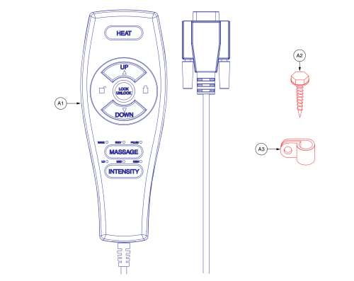 Heat/massage Assy parts diagram