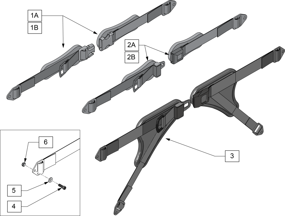 Positioning Belts parts diagram