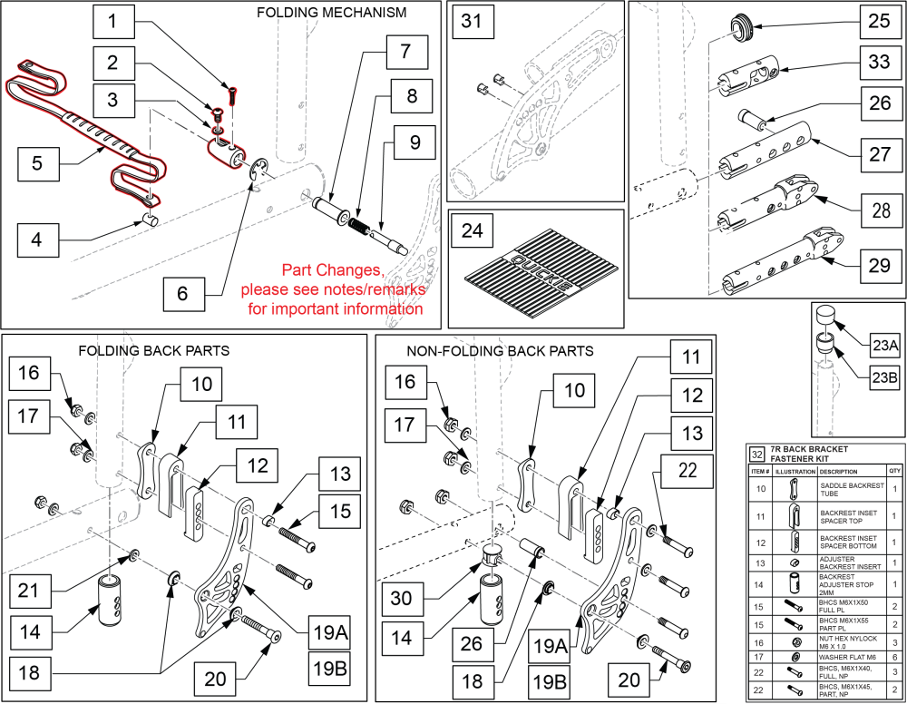 Backrest Replacement Parts parts diagram