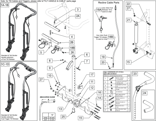 Ht Adjustable W/adj Stroller Handle Reclining Backrest parts diagram
