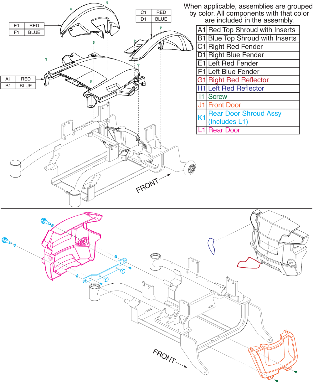 Shroud Assy, Elite 14 parts diagram