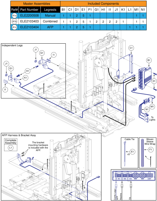 Ql3 Am3l, Tb3 Tilt & Recline (stretto W/ Front Seat And Rear Door Lights) parts diagram