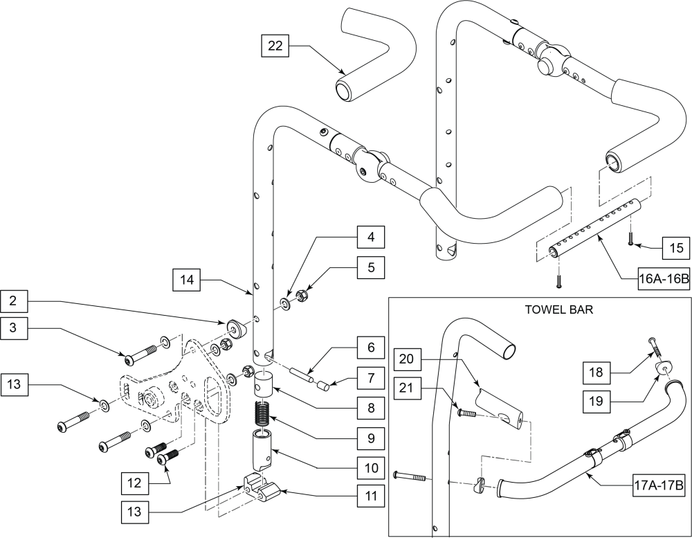 Backrest W/ Adj Stroller Handle Zm310 parts diagram