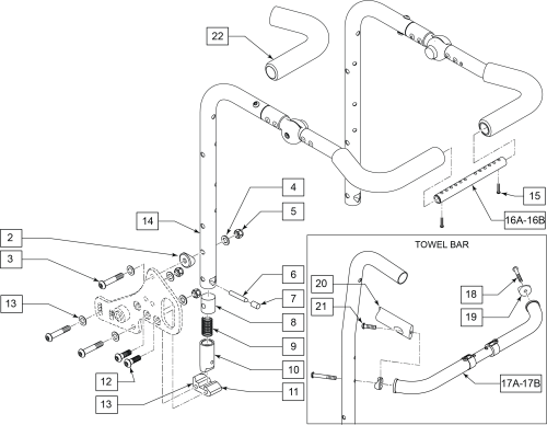 Backrest W/ Adj Stroller Handle Zm310 parts diagram