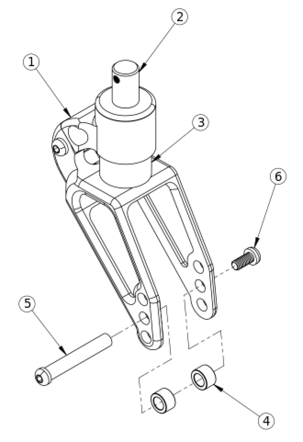 Rogue / Clik / Ethos Frog Legs Suspension Fork (ultra-sport Fork) parts diagram