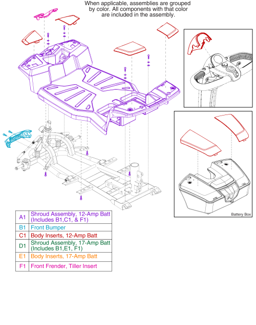 Body Shroud, 4-wheel parts diagram