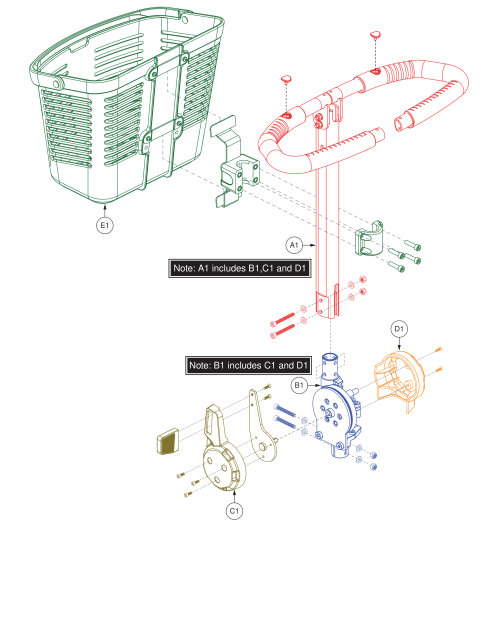 Tiller Assy parts diagram