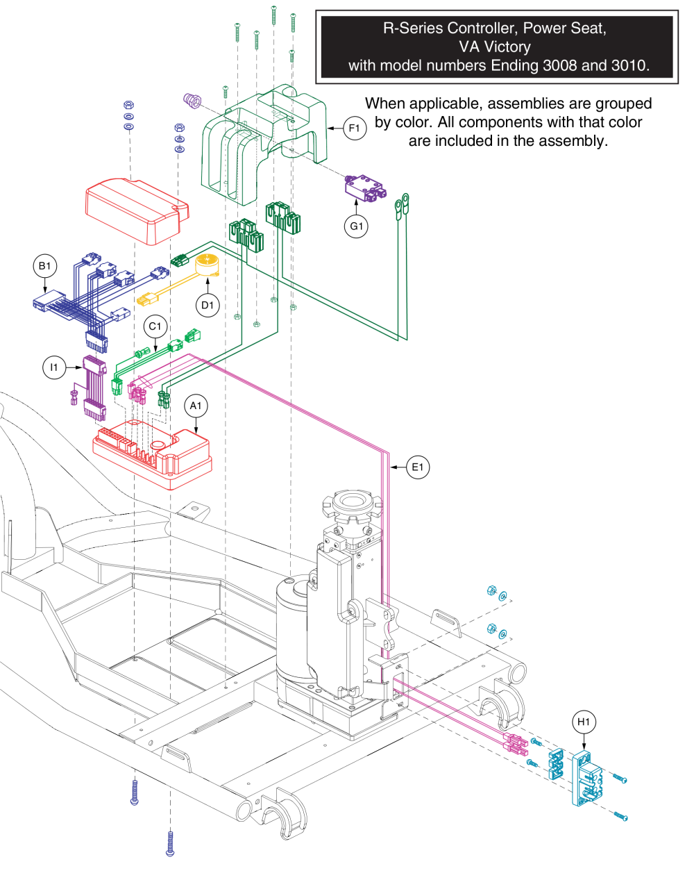 R-series Controller, Va Victory, With Power Seat, For Models Ending In 3008 And 3010. parts diagram