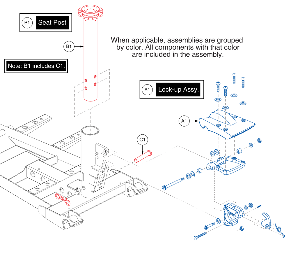 Seat Post & Lock-up Assy parts diagram